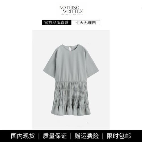 【现货】NOTHING WRITTEN标准版型缩褶泡泡纱迷你连衣裙春季新品
