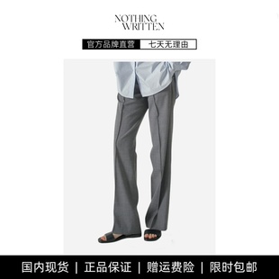 WRITTEN灰色西装 NOTHING 裤 女春秋阔腿裤 直筒长裤 休闲裤 现货