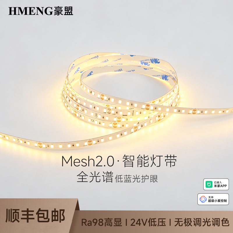 智能LED灯带已接入米家APP无极调光护眼客厅吊灯24V低压线形灯带