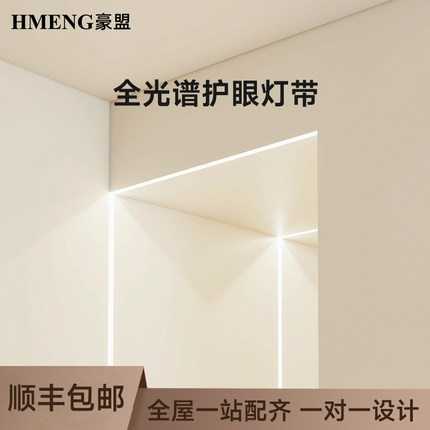 全光谱护眼灯带LED低压吊顶嵌入式明装预埋式客厅餐厅线形线条灯