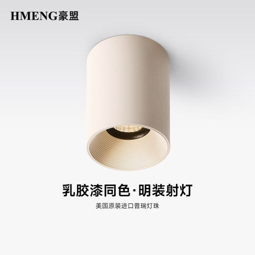 智能免开孔防眩无主灯明装筒射灯