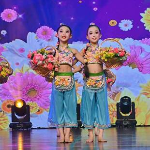 六一又见南泥湾儿童演出服群舞花篮道具舞蹈服喜庆表演服采春服装