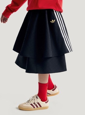 adidas阿迪达斯三叶草女大童JG WV SKIRT运动休闲半身裙KT4999