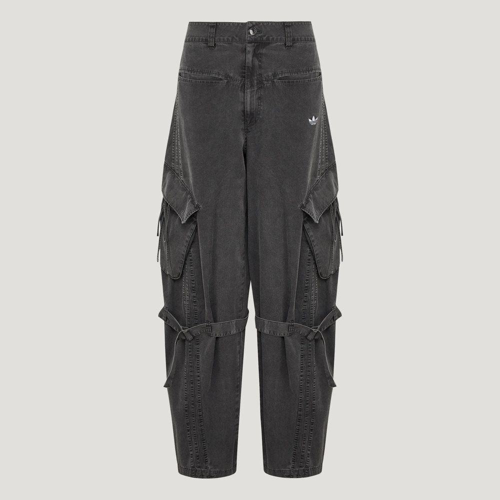 adidas阿迪达斯三叶草女子复古工装风多口袋运动休闲长裤LF2322