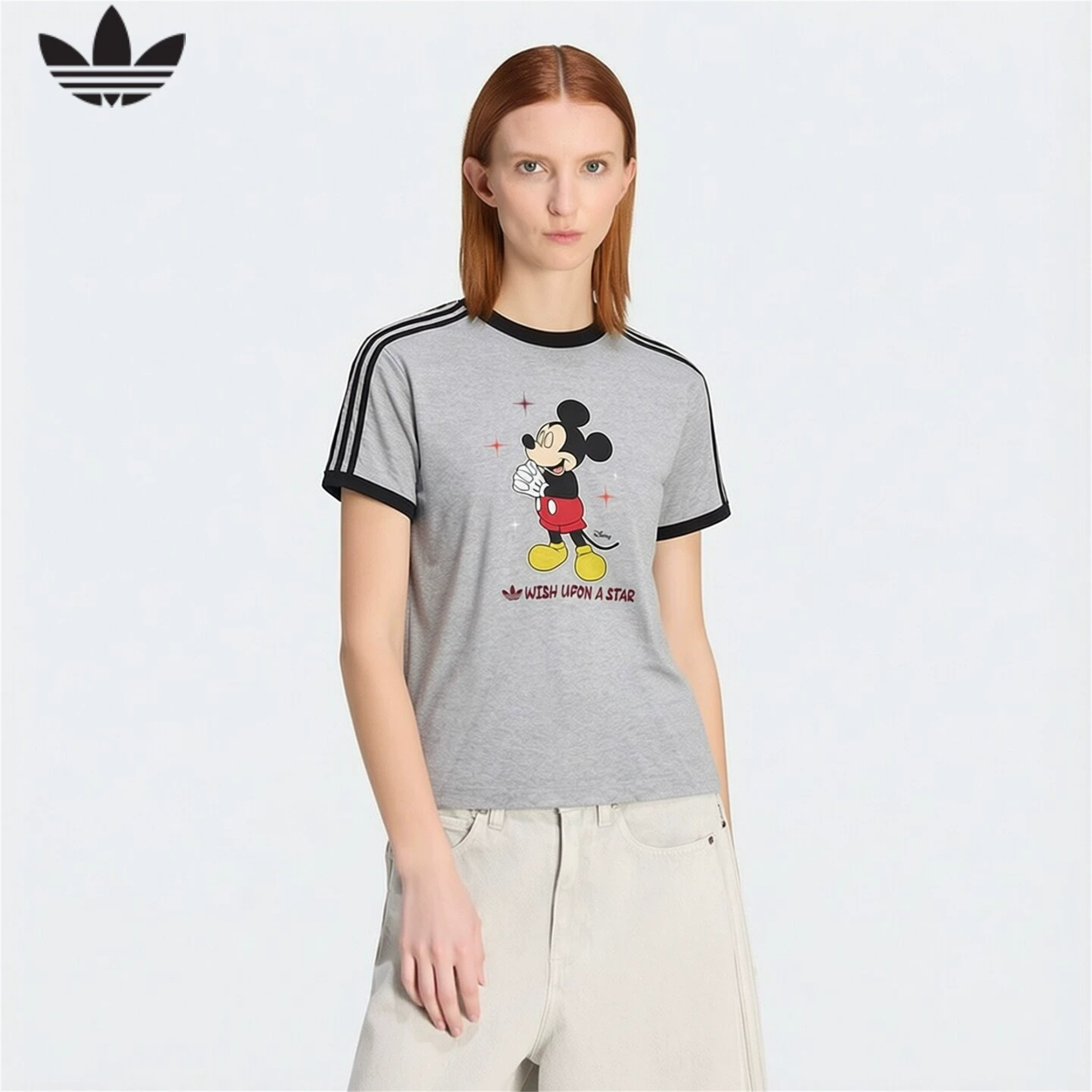 adidas阿迪达斯三叶草男子迪士尼联名运动休闲圆领短袖T恤KT7775