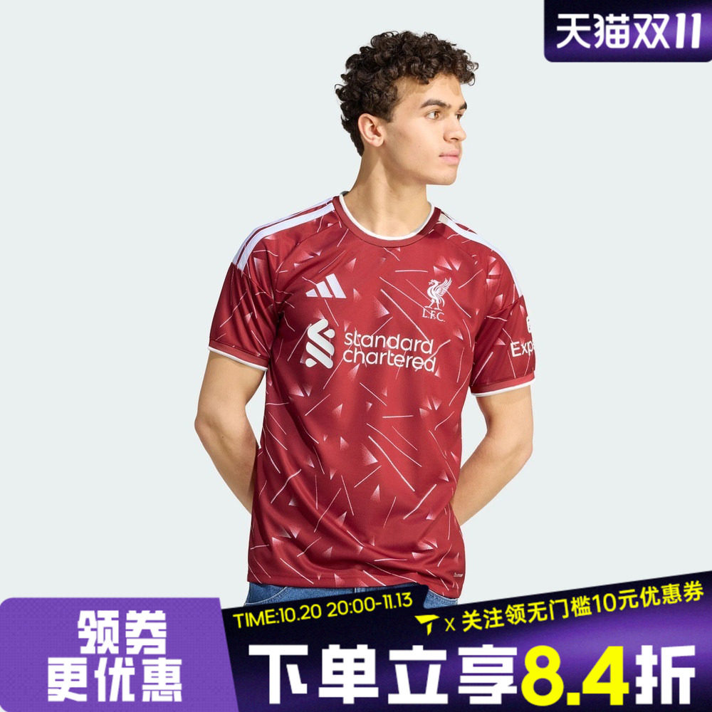 adidas阿迪达斯男子LFC H JSY利物浦运动休闲短袖T恤KA6852