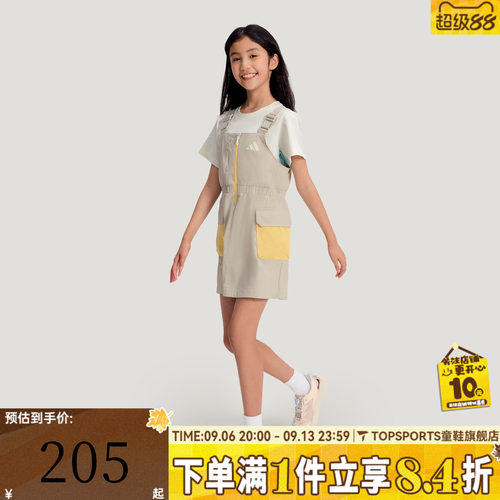 adidas阿迪达斯女小童LG WV DUNGAREE运动休闲连衣裙KH0273