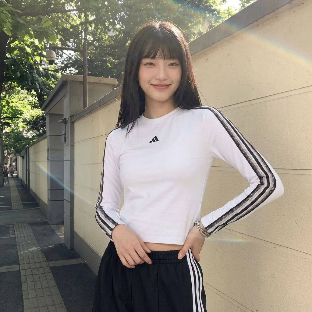 adidas阿迪达斯女子FAV3SLS TEE蕾丝三条纹运动休闲长袖T恤KZ1557