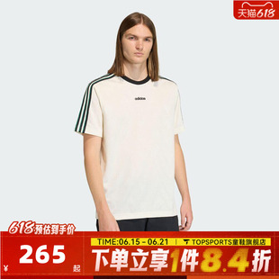 滔搏adidas阿迪达斯三叶草男子JACQUARD运动休闲短袖T恤KE2139