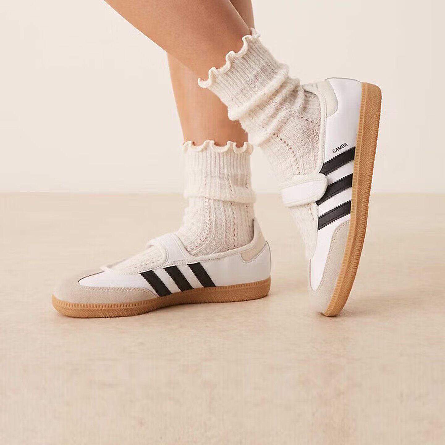 adidas阿迪达斯三叶草中性SAMBA JANE运动休闲鞋玛丽珍鞋JR1402