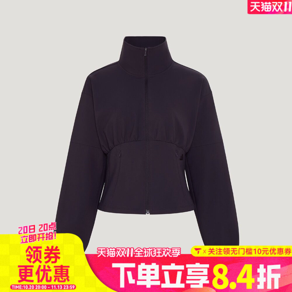 滔搏adidas阿迪达斯秋季女子短款收腰运动休闲夹克外套KX0239