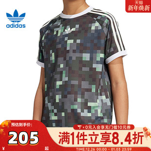 T恤JZ9939 TEE运动短袖 adidas阿迪三叶草男大童GFX CAMO