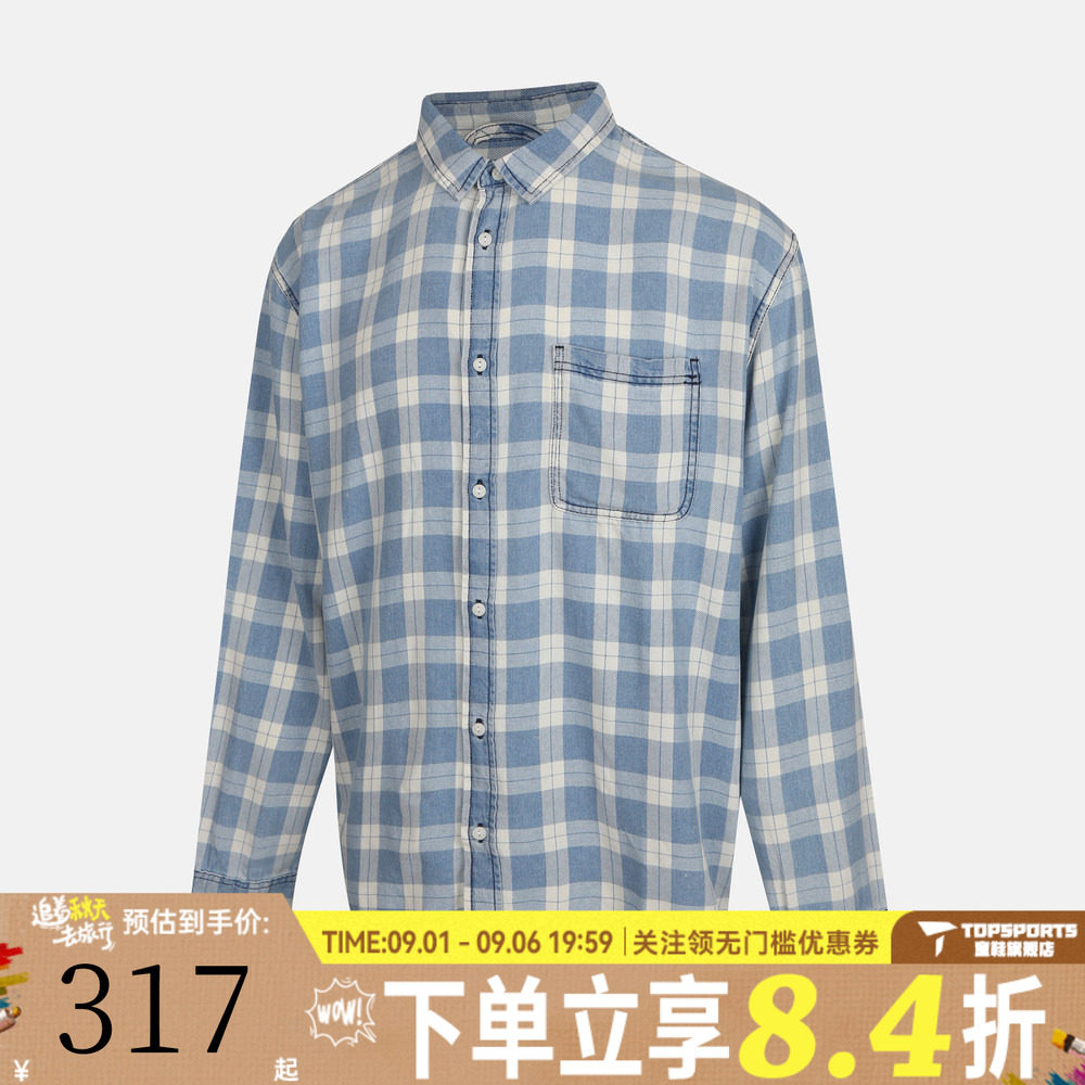 VANS范斯男子Lawson Vintage Indigo运动休闲长袖衬衫VN000U56HEC