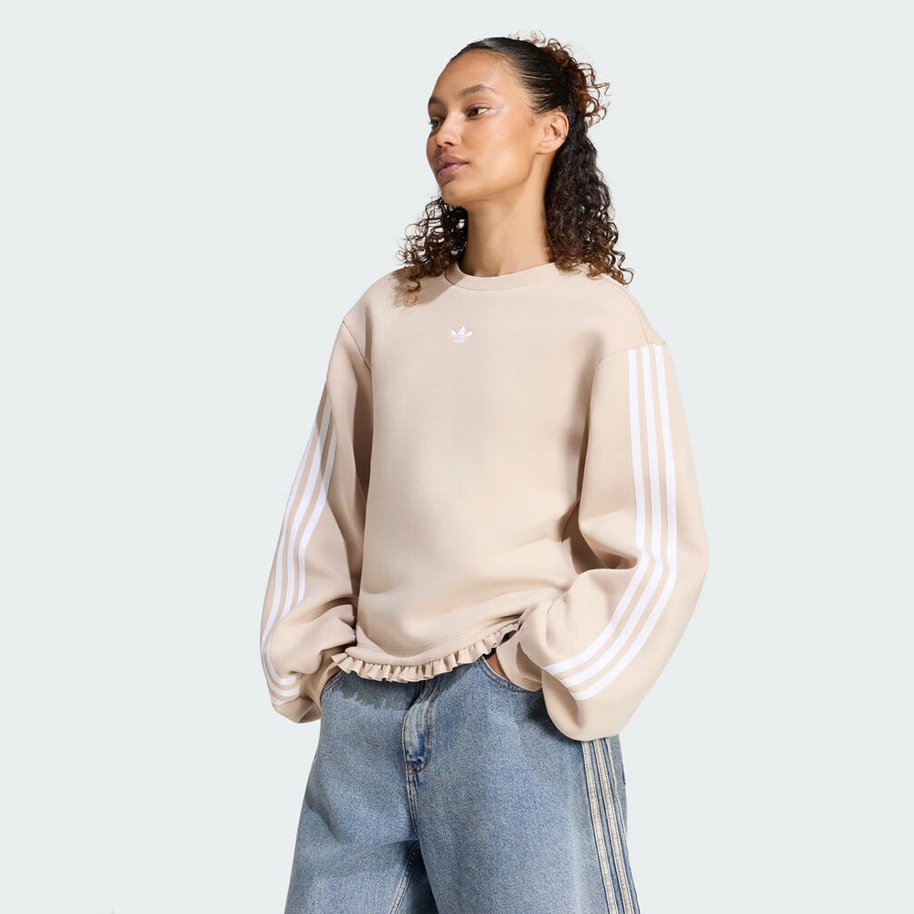 adidas阿迪达斯三叶草女三条纹休闲圆领运动休闲套头衫卫衣LG4326