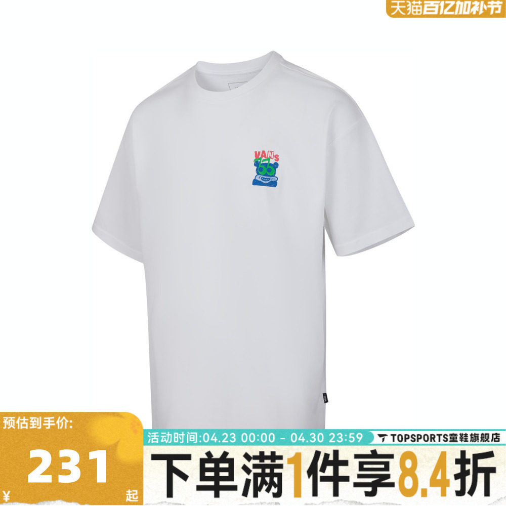 滔搏VANS范斯男子INDIE GFX SS TEE运动休闲短袖T恤VN000NMBWHT