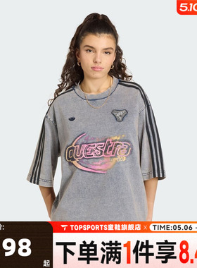 滔搏adidas阿迪达斯三叶草女子DENIM TEE运动休闲短袖T恤KZ5012
