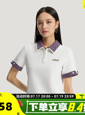 adidas阿迪达斯三叶草女子潮流时尚运动休闲polo领短袖T恤KU9397