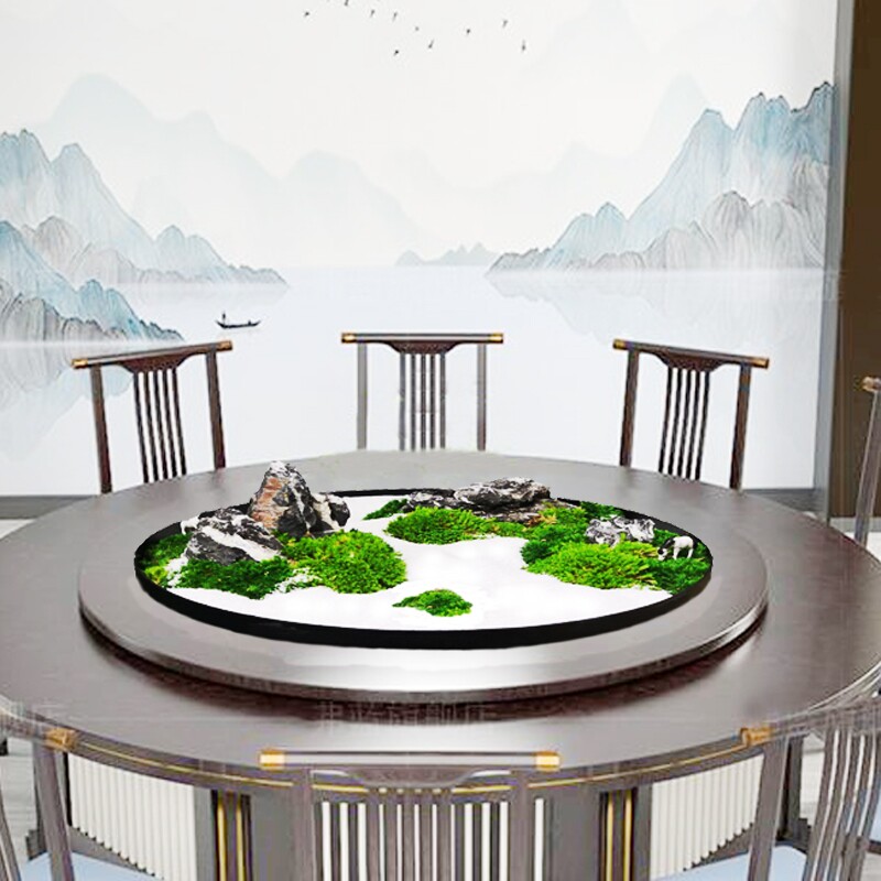 新大圆餐桌中间转盘摆q件盆景摆花微景观包间酒店餐厅台面中式花,家居饰品,仿真植物盆景,淘宝优惠券,粉丝福利购,淘宝优惠卷