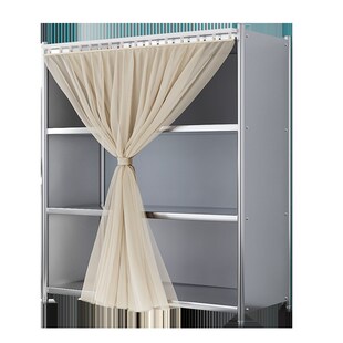 新不锈钢架子置物架厨房收纳储物柜防晒防尘N带遮挡帘 门口收快递