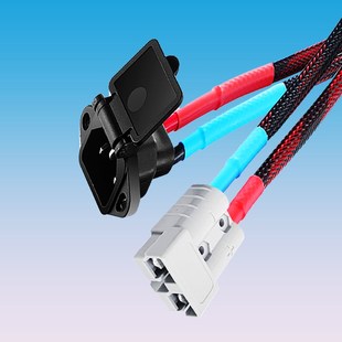 新8平方安德森50a插头转品字 公母 插头电M动车电源线充电口转换