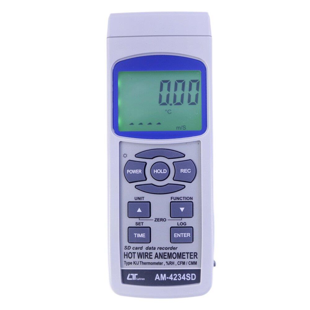 Lutron AM-4234SD热线风速计与热线探头和湿度/温度。探头风速计