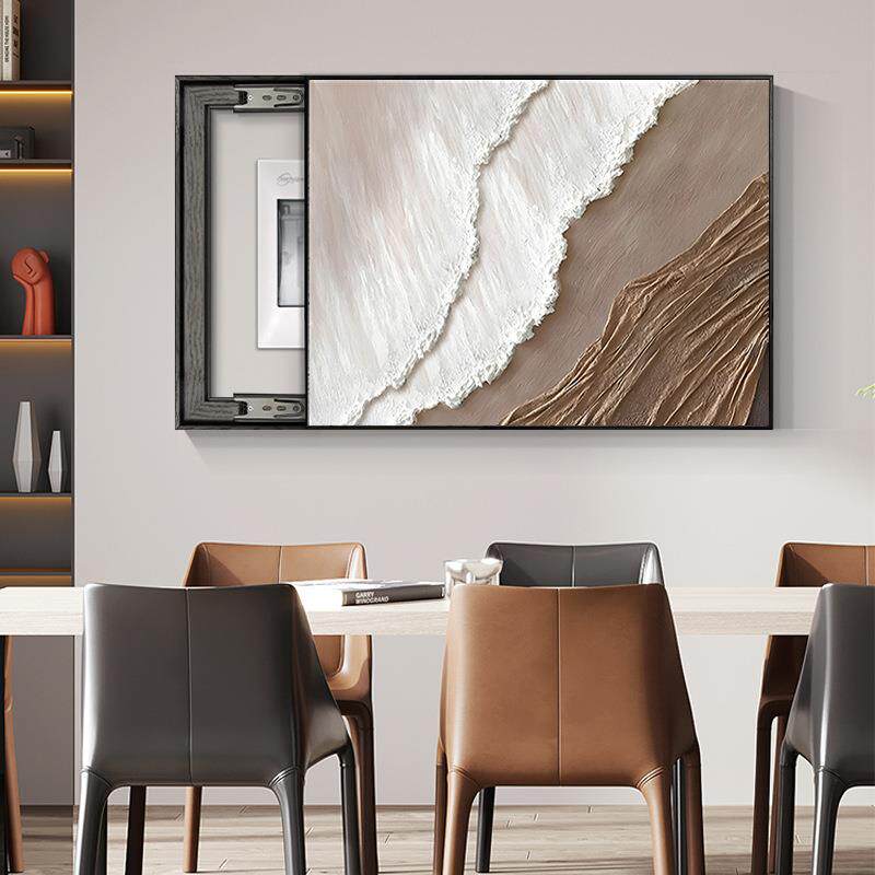 现代简约电表箱画装饰画轻奢抽象肌理画高级感餐厅配电箱电盒挂画