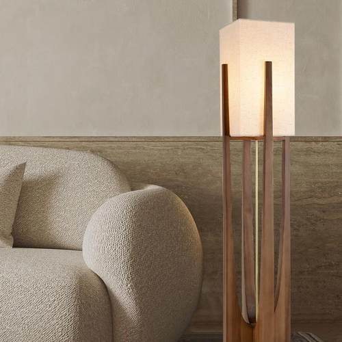 【木光】新中式日式简约客厅落地灯胡桃木实木卧室书房家用立式灯