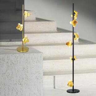 后现代石头落地灯轻奢客厅沙发旁高级感创意卧室床头玻璃立式台灯