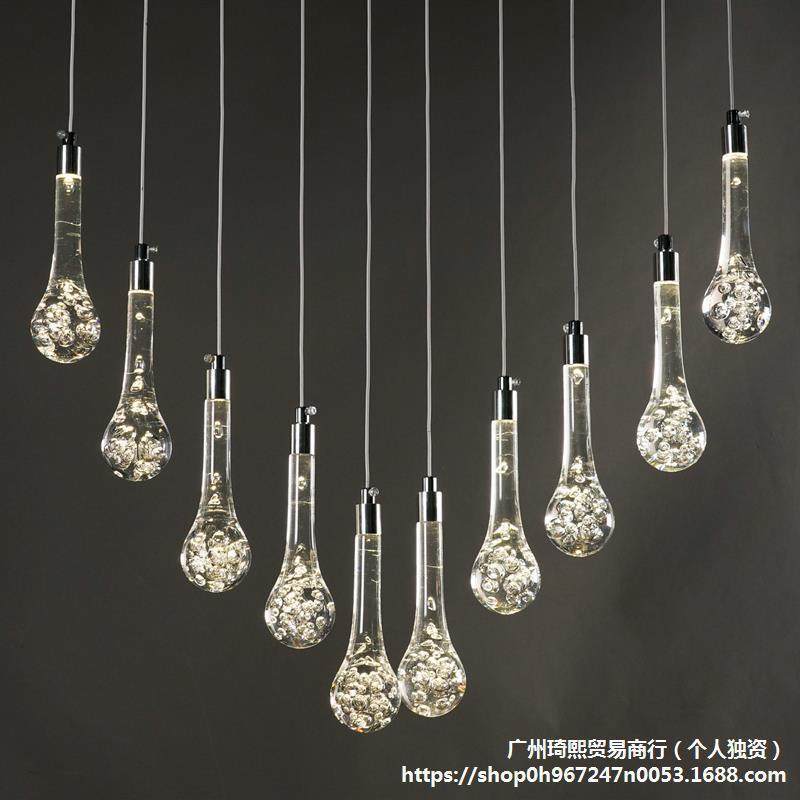 庆吊顶装饰透明亚克力水滴吊灯婚礼场景布置道具装饰灯LED灯串