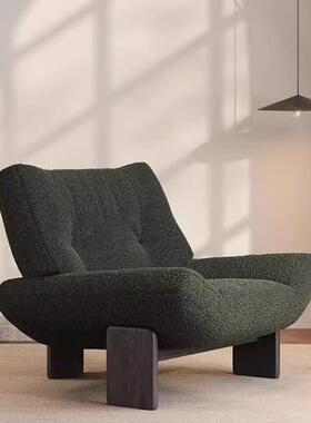 法式复古单人布艺沙发椅设计师款Minotti Emmi白蜡木休闲懒人沙发