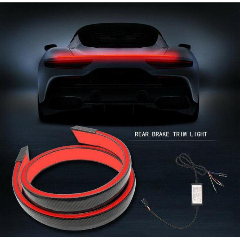 新款通用汽车碳纤尾翼灯条LED多功能流光转向尾灯改装高位刹车灯