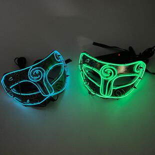 万圣节舞会派对面具复古王子发光led面具摇滚活结乐队面具派对聚