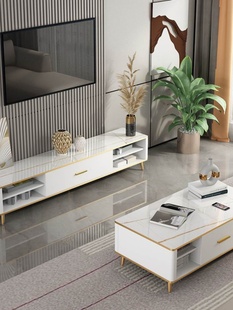 客厅沙发茶几电视柜组合现代简约小户型电视机柜意式 定制轻奢时尚