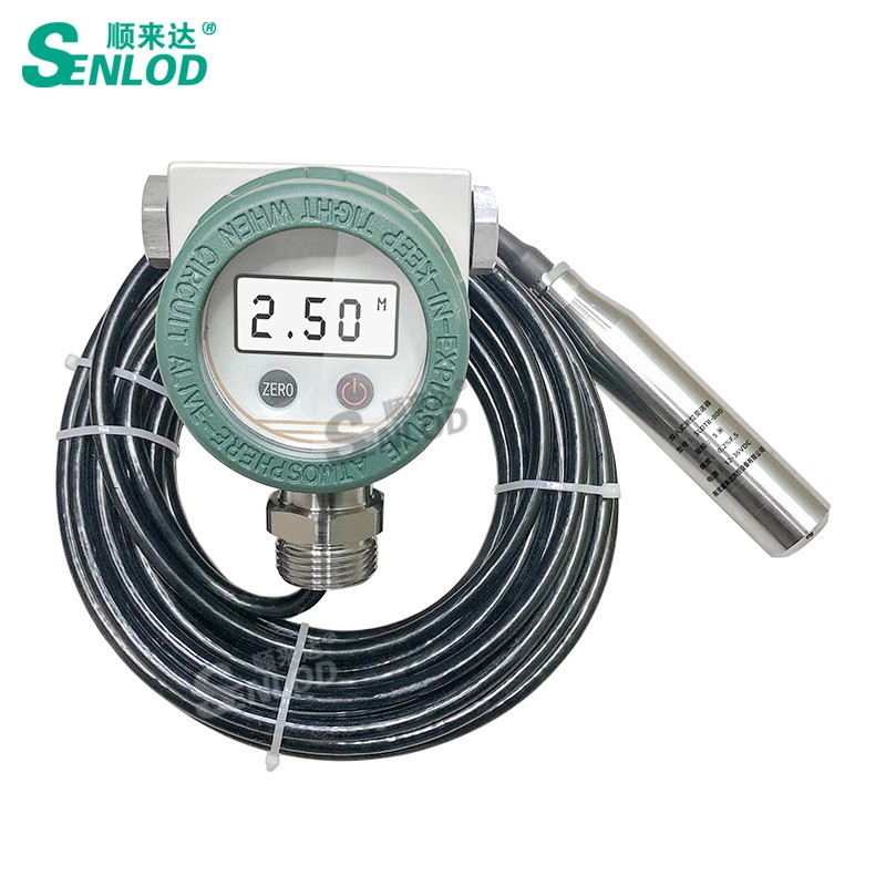 数显投入式液位变送器电池供电便携式液位计传感器现场显示油位计