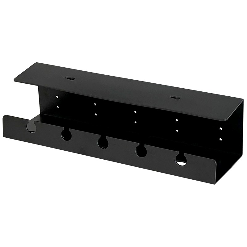 告别插排乱糟糟j办公室工位桌下免打孔排插收纳槽置物架插线板固