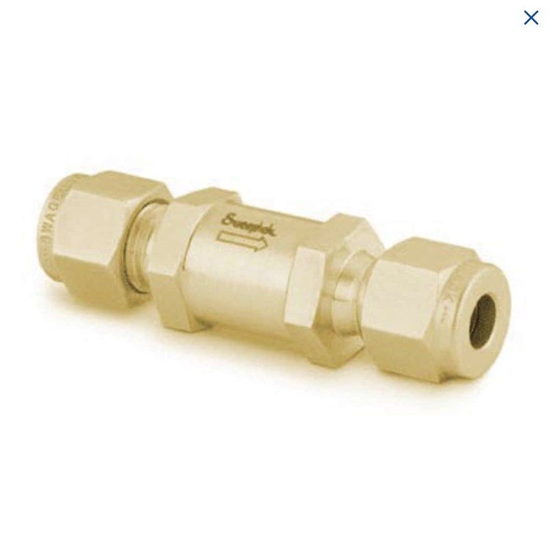 B-6C-MM-1/3不锈钢提升阀芯单向阀6 mm卡套1/3psi0.03bar