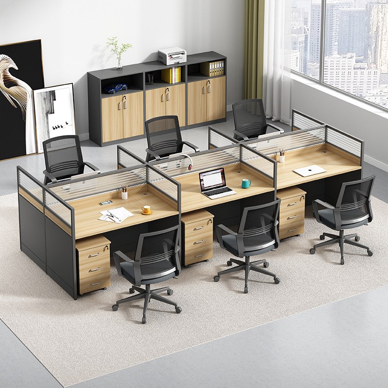 职员桌四人位办公桌简约现代财务办公桌屏风双人电脑办公桌椅组合