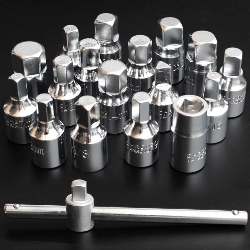 油底壳放油螺丝拆卸扳手18件套油底壳套筒扳手放机油换油拆卸工具