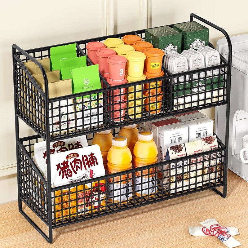 家用桌面茶包收纳盒办公室吧台咖啡胶囊置物架茶水间桌上零食架子