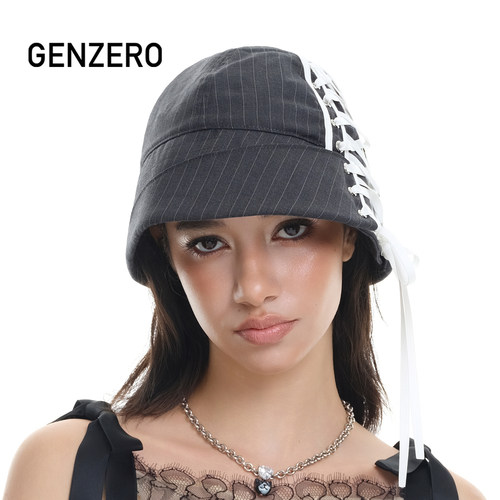GENZERO男女同款绑带圆顶水桶帽