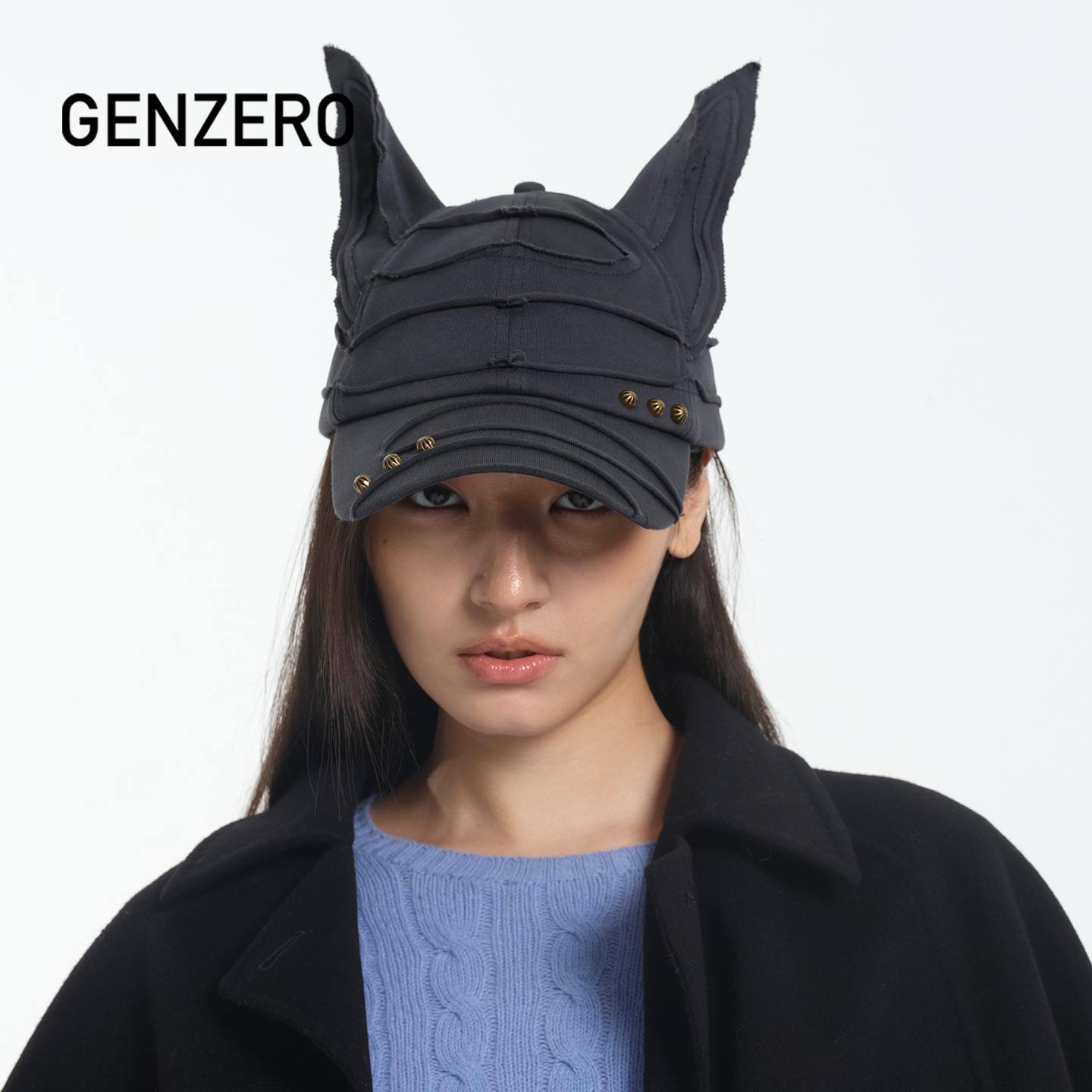 GENZERO「dobber」结构拼接杜宾棒球帽男女同款设计师个性耳朵帽