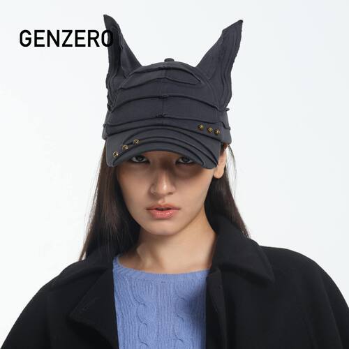 GENZERO结构拼接杜宾狗耳棒球帽