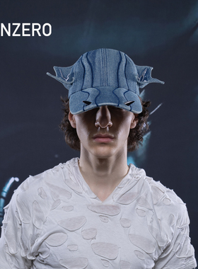 GENZERO「drag」铆钉刺绣翅膀棒球帽弯檐帽男女同款牛仔鸭舌帽