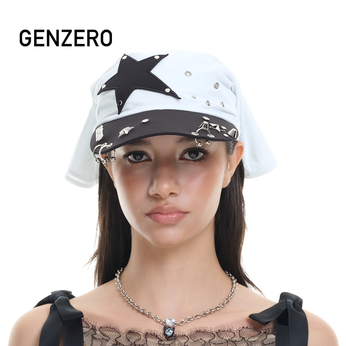 GENZERO铆钉星星头巾帽棒球帽