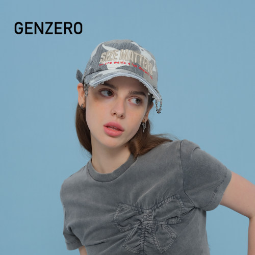 GENZERO刺绣链条半檐棒球帽帽子
