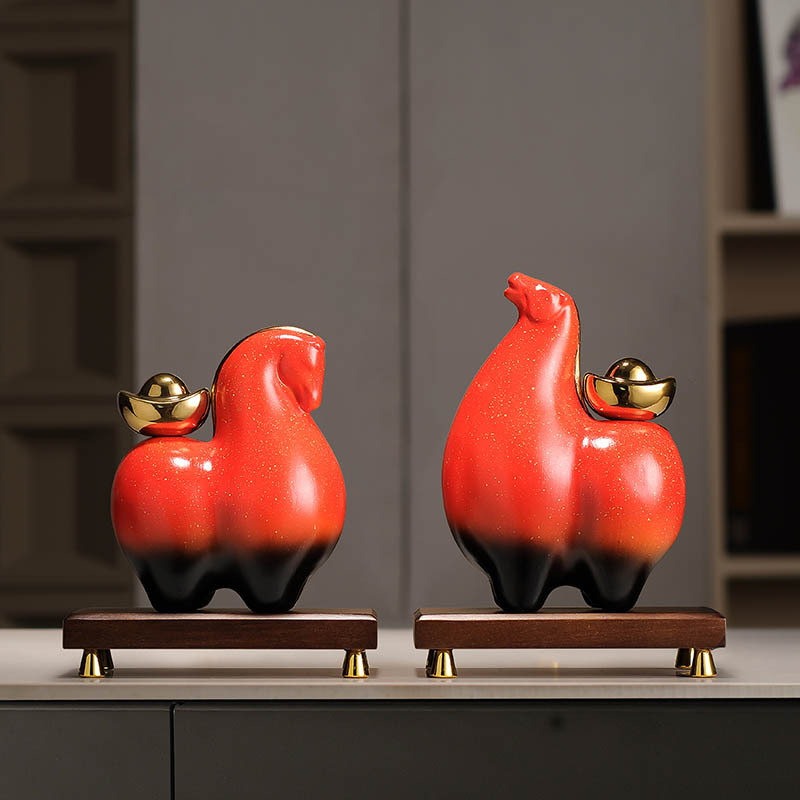 新中式马摆件办公室福马装饰客厅玄关电视柜摆设乔迁开业礼品