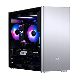 V9铝制外壳侧透MATX机箱垂直风道支持SFX电源290显卡机箱V9银色