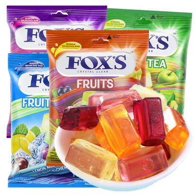 进口零食FOXS水果糖果汁硬糖