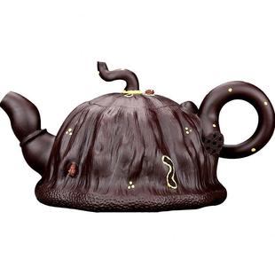 花茶具小单壶紫泥器功夫 宜兴紫砂壶莲蓬壶纯全手工泡茶壶家用套装
