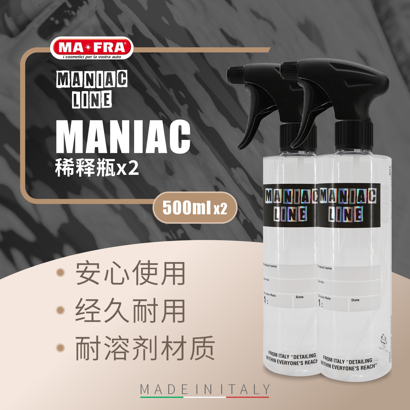 MANIAC LINE 稀释瓶分装药剂耐酸耐碱耐溶剂喷头